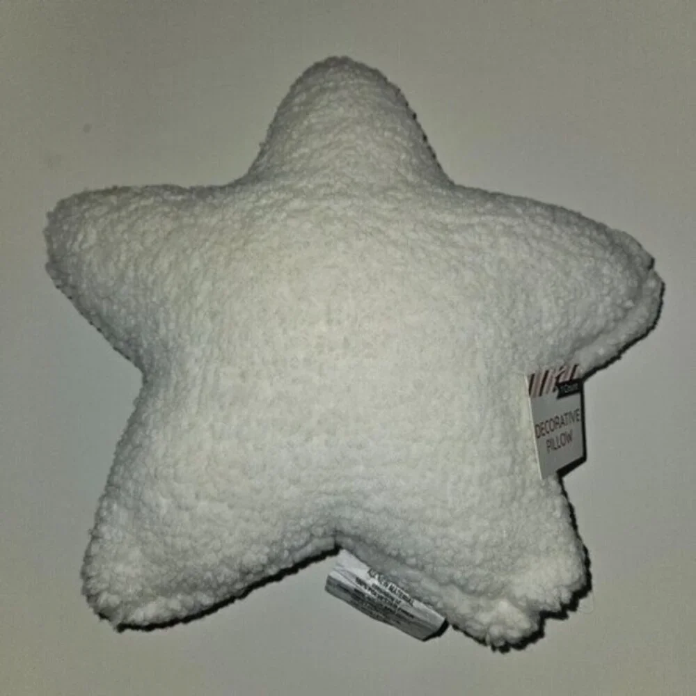 White Star Sherpa Decorative Pillow Plush Throw Decor 14